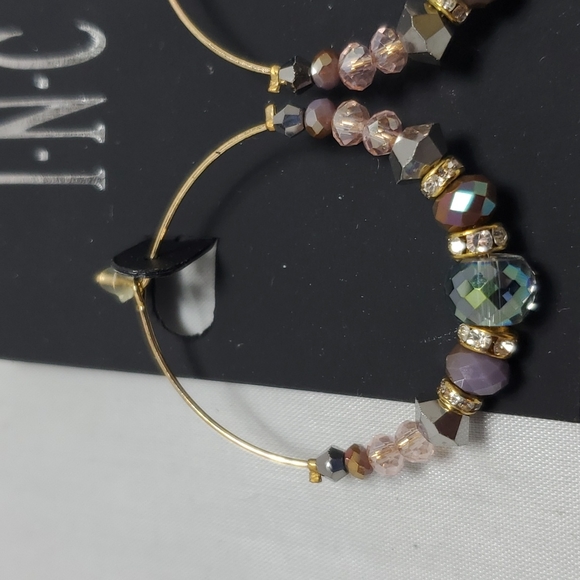 2 for $21 Inc mve glass bead gold wired hoop - Picture 3 of 4